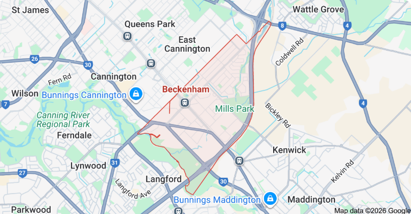 Beckenham Australia map